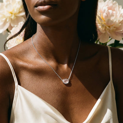 Rose Quartz Necklace - Skin-Touch