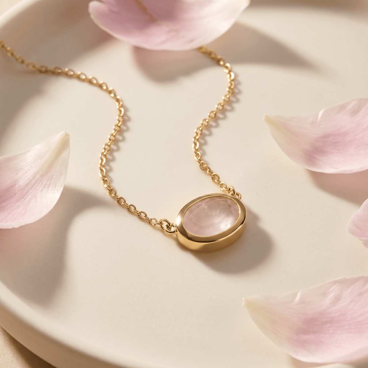 Rose Quartz Necklace - Skin-Touch